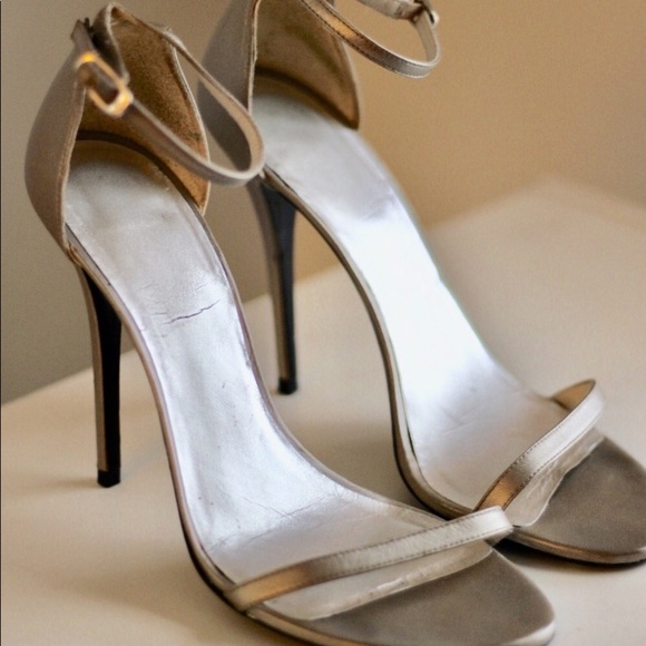 SOLD - Stuart Weitzman Nudist silver heels - Picture 2 of 5